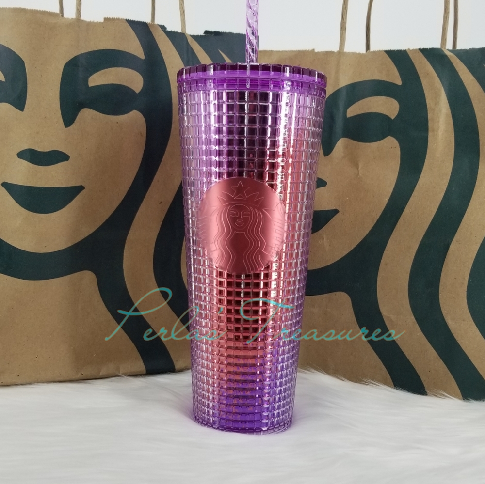 Starbucks Summer 2021 Berry Pink Purple Red Grid Venti Cold Tumbler Cup